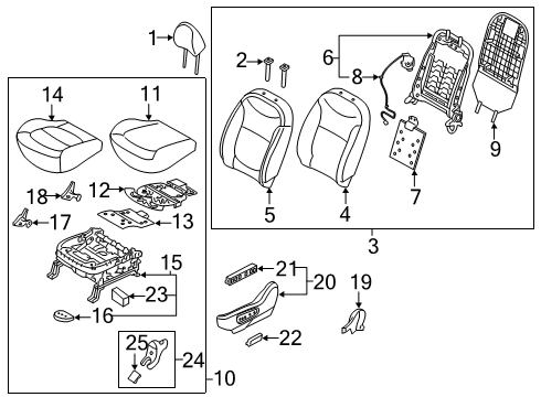 2018 Kia Soul Front Seat Components Switch Assembly-Power Front Diagram for 88540A4100