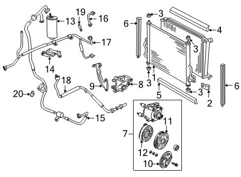 2005 Mercury Monterey A/C Condenser, Compressor & Lines Hose & Tube Assembly Diagram for 6F2Z-19D850-BC