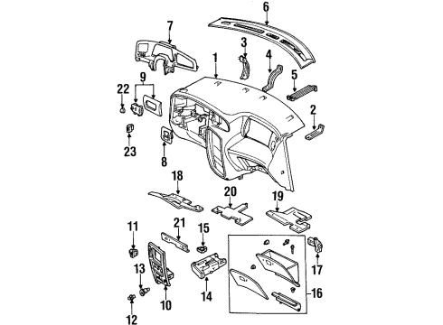 1999 Ford Windstar Instrument Panel Dash Control Unit Diagram for XF2Z-19980-BA