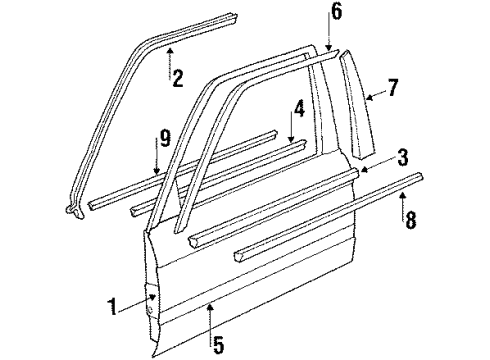 1990 BMW 325is Front Door Covering Right Diagram for 51211888422