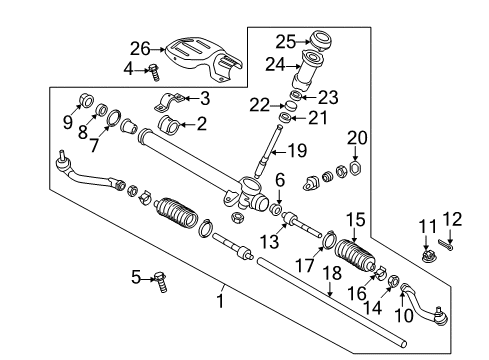 2014 Hyundai Accent Steering Column & Wheel, Steering Gear & Linkage End Assembly-Tie Rod, LH Diagram for 56820-0U500