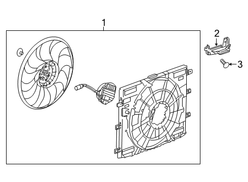 2019 Cadillac XT4 Cooling System, Radiator, Water Pump, Cooling Fan Fan Assembly Diagram for 84533010