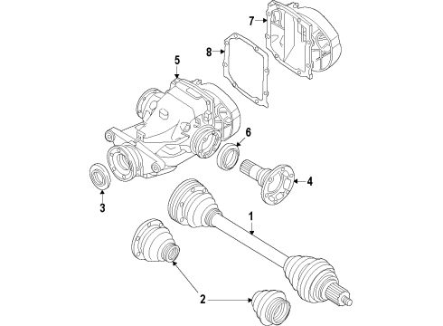 2015 BMW X1 Rear Axle, Axle Shafts & Joints, Differential, Drive Axles, Propeller Shaft Universal Joint Diagram for 26117527392
