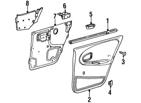 2002 Saturn SL1 Interior Trim - Rear Door Sealing Strip, Rear Side Door Window Inner Diagram for 21171269