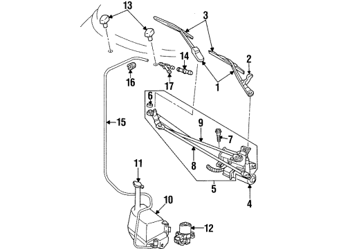 1996 Chrysler Sebring Wiper & Washer Components Connector-Washer Hose Diagram for 4778224