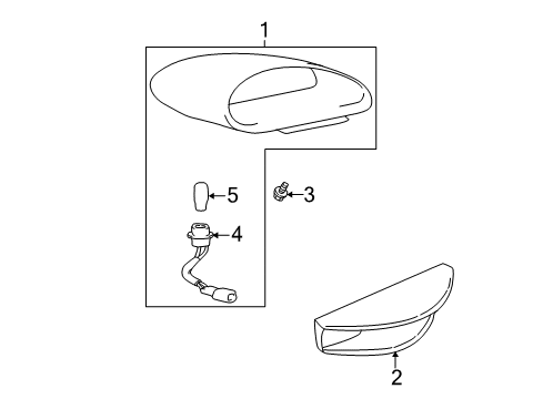 2000 Hyundai Accent Bulbs Lamp Assembly-High Mounted Stop Diagram for 92750-25500-QD-DS