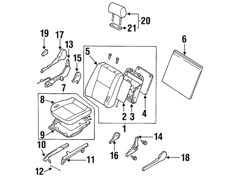 1997 Nissan Maxima Front Seat Components Cushion Assy-Front Seat Diagram for 87300-0L700