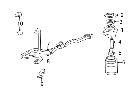 1995 GMC Jimmy Filters Adapter Asm, Oil Filter Diagram for 88894100