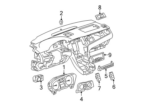 2009 Cadillac Escalade Parking Aid Instrument Cluster Assembly Diagram for 25942287
