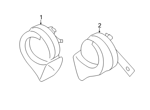 2018 Nissan Murano Horn Horn Assembly - Electric High Diagram for 25610-9UA0A