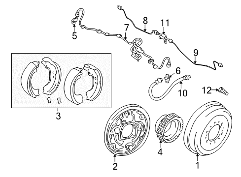 2000 Toyota Tundra Brake Components Brake Tube Diagram for 47325-0C011