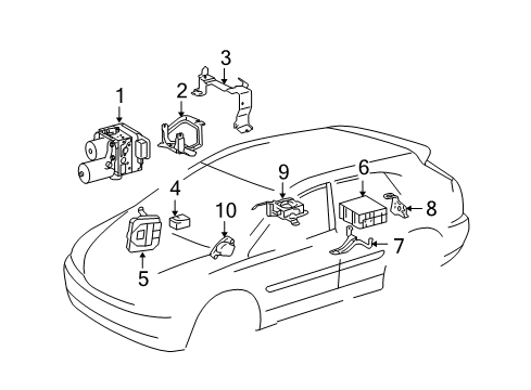 2008 Lexus RX400h ABS Components Computer Assy, Skid Control Diagram for 89540-48341