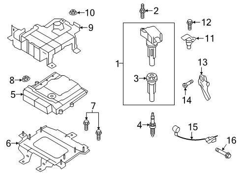 2021 Ford Ranger Powertrain Control Mount Bracket Nut Diagram for -W520201-S439
