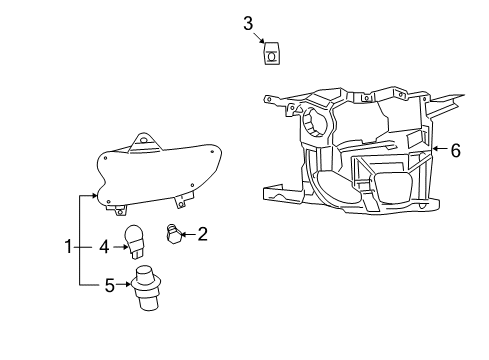 2009 Buick Enclave Daytime Running Lamps Daytime Run Lamp Diagram for 15130030