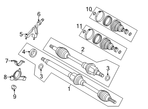 2013 Ford Fiesta Drive Axles - Front Inner Boot Diagram for AE8Z-3A331-B