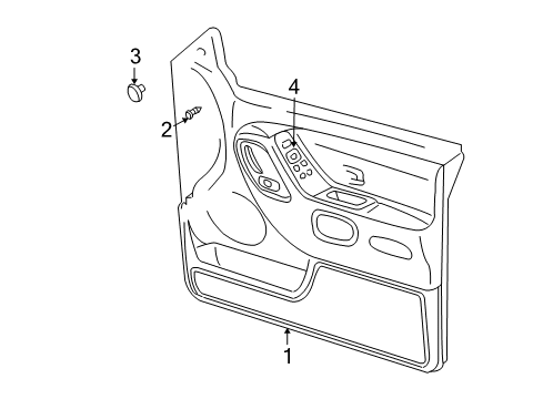 2002 Jeep Grand Cherokee Interior Trim - Front Door Molding-Front Door Diagram for 5GY86AAAAA