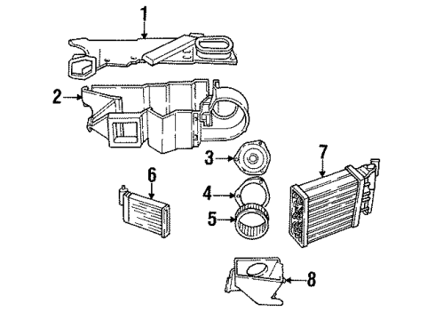 1989 Dodge Dakota Air Conditioner Line A/C Suction & Liquid Diagram for 4482505