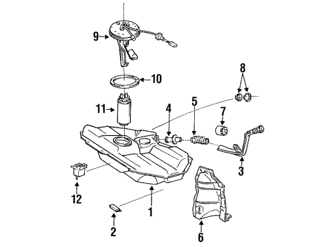 1992 Toyota Tercel Fuel System Components Tube Sub-Assy, Fuel Suction Diagram for 23206-11140