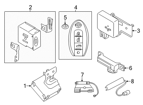 2009 Nissan 370Z Electrical Components Remote Control Keyfob(Without Power Back Door) Diagram for 285E3-1AA7A