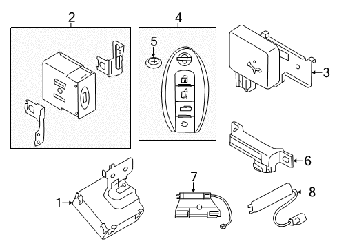 2018 Nissan 370Z Keyless Entry Components CONTROLER Assembly-Key Less Diagram for 28595-1EA0A