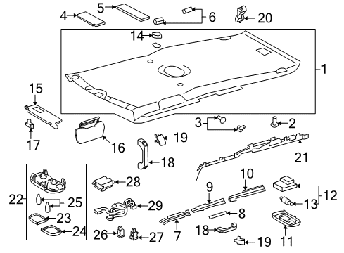 2014 Toyota FJ Cruiser Interior Trim - Roof Sunvisor Diagram for 74310-35A70-B0