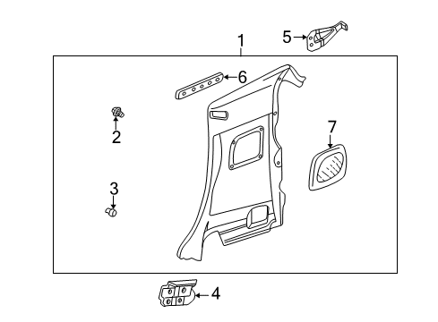 2003 Lexus SC430 Interior Trim - Quarter Panels Panel Assembly, Quarter Diagram for 62510-24142-C0