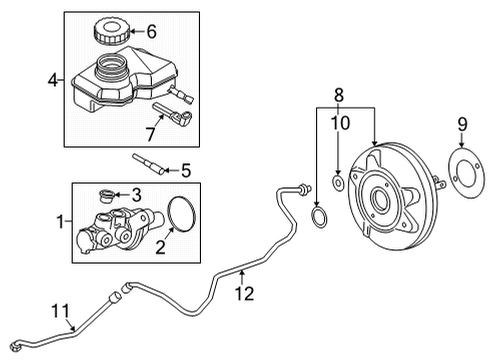 2020 BMW 228i xDrive Gran Coupe Dash Panel Components Power Brake Booster Diagram for 34336869016