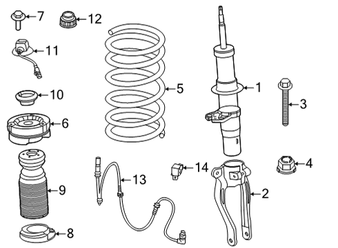 2022 BMW M8 Gran Coupe Struts & Components - Front ADAPTER WIRE FOR EDC, LEFT Diagram for 31307856917