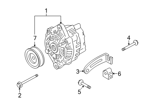 2011 Kia Rio5 Alternator Bracket-Generator Diagram for 3746026050