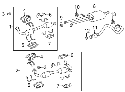 2016 Toyota Tundra Exhaust Components Muffler & Pipe Diagram for 17420-0S060