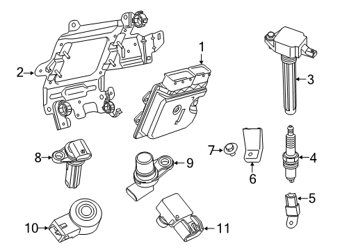 2016 Fiat 500X Powertrain Control Bracket-Engine Control Unit Diagram for 68255338AA