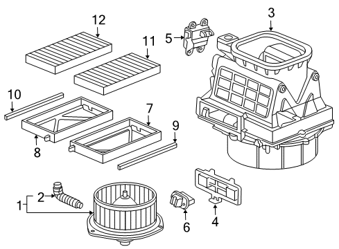 2005 Honda Civic Blower Motor & Fan Plate B Assy., Blower Diagram for 80296-SCA-G01