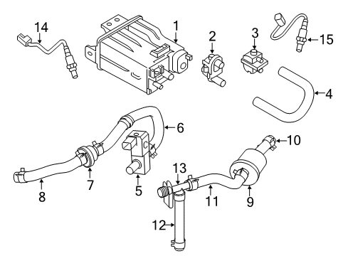 2014 Nissan Pathfinder Emission Components Hose Assembly W/SERVICE Port Diagram for 14912-1AA0A