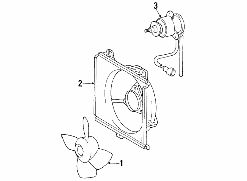 1989 Toyota Celica Cooling System, Radiator, Water Pump, Cooling Fan Shroud Diagram for 16711-74090