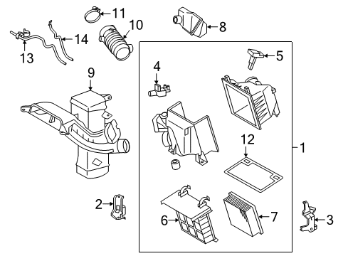 2016 Toyota Sienna Filters Air Switch Valve Bracket Diagram for 17119-0P080