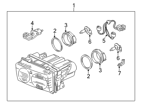 1991 Acura NSX Exterior Lamps Sub-Wire, Retractable Diagram for 32140-SL0-000