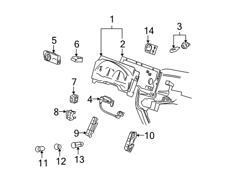 2006 Ford Freestar Adjustable Brake Pedal Lens & Bezel Diagram for 3F2Z-10890-BA