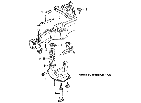 1997 GMC Safari Front Suspension Components, Drive Axles, Lower Control Arm, Upper Control Arm, Stabilizer Bar, Torsion Bar Shaft-Front Stabilizer Diagram for 14056842
