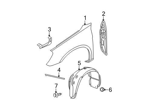 2011 Dodge Avenger Fender & Components Shield-Splash Diagram for 5008915AG