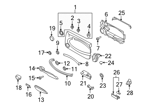 2015 Mini Cooper Interior Trim - Front Door Plug-In Nut Diagram for 51252753575