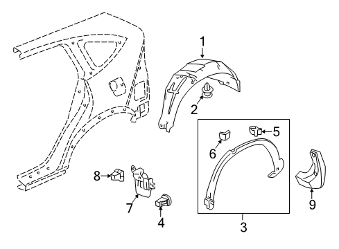 2015 Honda CR-V Exterior Trim - Quarter Panel Protector R, RR W Diagram for 74410-T0A-A01