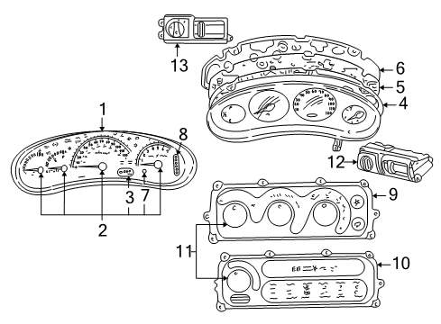 2001 Chrysler Concorde Cluster & Switches Cluster-Instrument Panel Diagram for 5026600AC