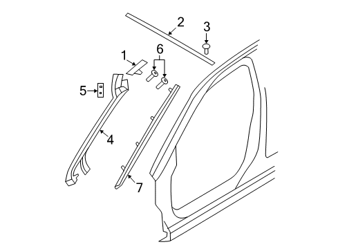 2014 Chrysler 200 Exterior Trim - Roof Nut-Snap In Diagram for 6508845AA
