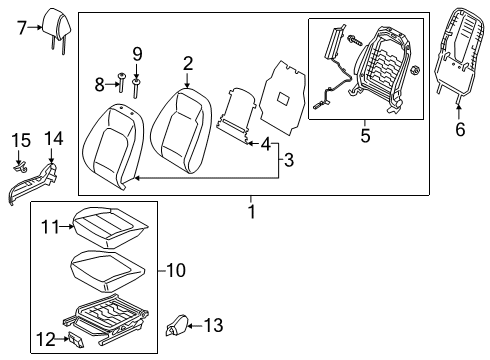 2019 Hyundai Kona Heated Seats Front Right-Hand Seat Back Covering Assembly Diagram for 88460-J9110-SNF