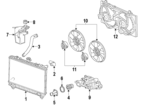 2013 Chevrolet Camaro Cooling System, Radiator, Water Pump, Cooling Fan Water Pump Diagram for 19207665