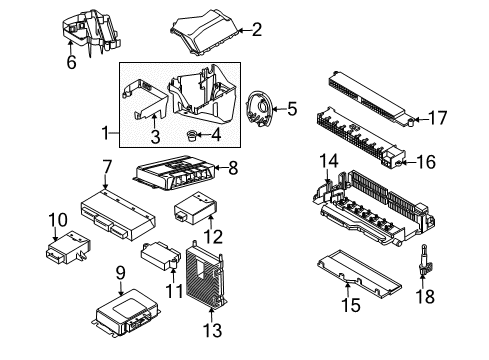 2004 BMW X3 Sunroof Bottom Part, E-Box Diagram for 12907534921