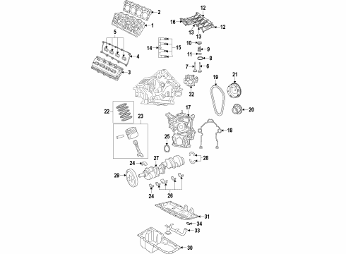 2016 Jeep Grand Cherokee Engine Parts, Mounts, Cylinder Head & Valves, Camshaft & Timing, Oil Pan, Oil Pump, Crankshaft & Bearings, Pistons, Rings & Bearings, Variable Valve Timing GSKT Kit-Engine Diagram for 68223391AD