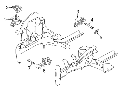2016 Kia Forte Engine & Trans Mounting Support Engine Mounting Bracket Diagram for 21825A7100
