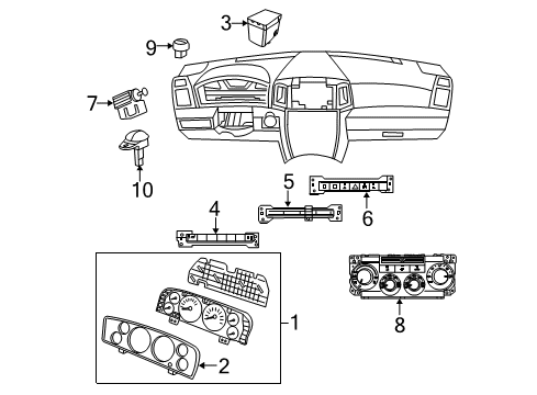 2009 Jeep Commander Heated Seats Control-Auto Temp Control Diagram for 55111931AA