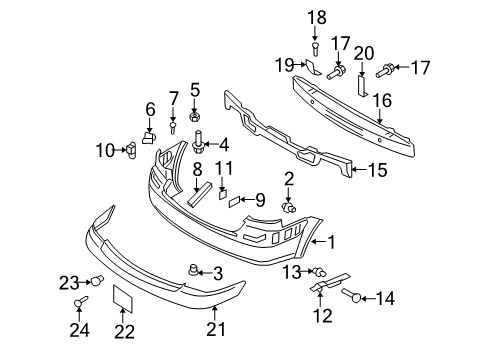 2007 Kia Rio Rear Bumper Tapping Screw-FLANGE Head Diagram for 1249305207B